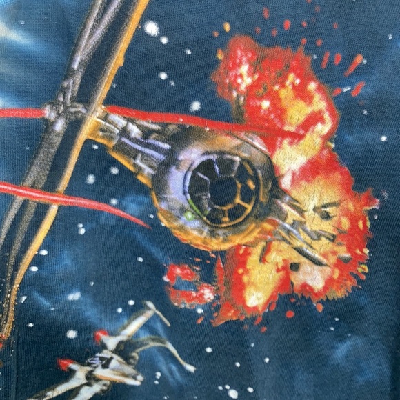 Vintage RARE 1997 Liquid Blue Star Wars All Over Print Tee Shirt - Picture 4 of 8